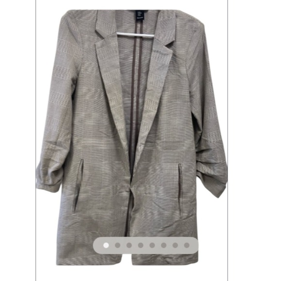 Rachel Zoe Medium Gingham Plaid Open Front 3/4 Length Sleeve Blazer $69 - Picture 1 of 8